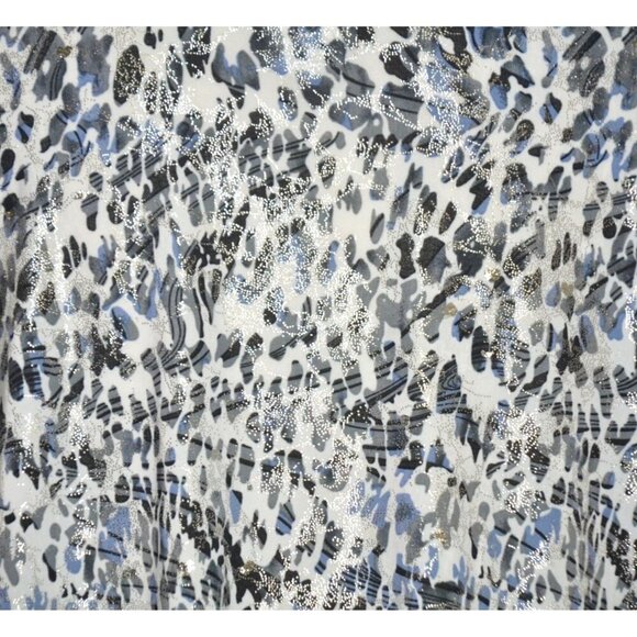 Rebecca Malone Women's Metallic Animal Print Thin Knit Top 1X 3/4 Sleeve Stretch - Picture 6 of 9